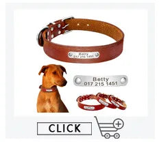 Personalized Dog Collar Dog Leather Padded Pet ID Collar Free Engraved Puppy Collars Reflective For Small Medium Large Dogs