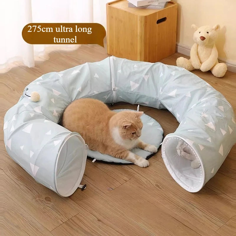 New Cat Tunnel Foldable Circular Cat Nest Cushion