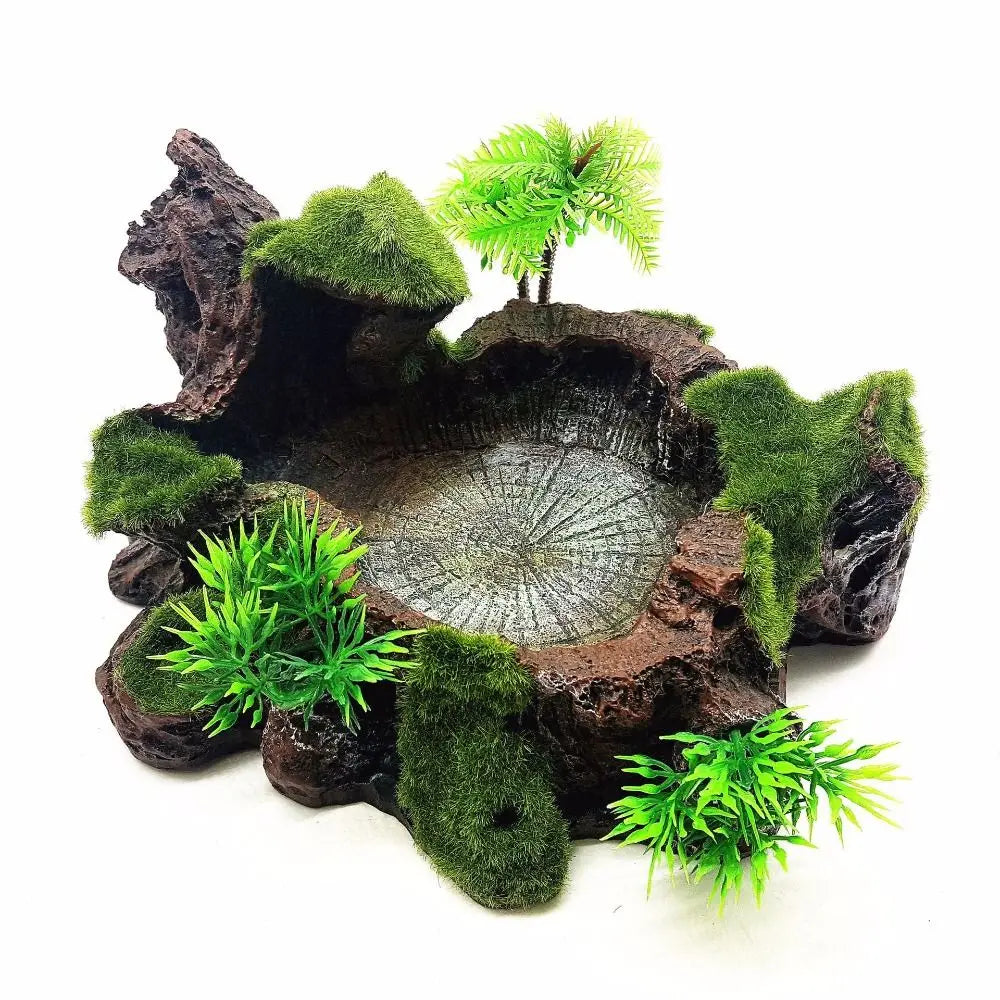 Resin Reptile Food Water Bowl Artificial Creative Reptile Dish Simulated Multifunctional Pets Feeding Plate Gecko