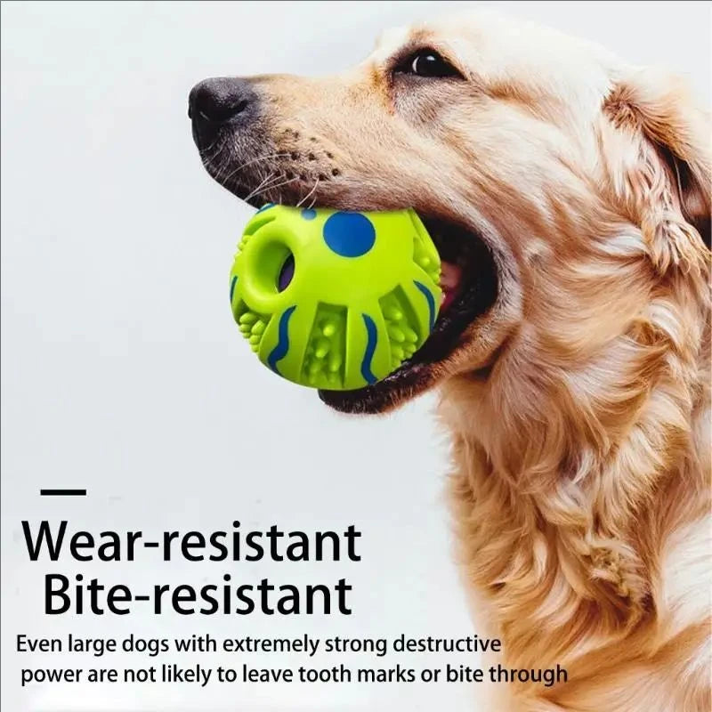 Squeaky Teeth Cleaning Dog Ball Chew Resistant Toy Bouncing For Large Breed Dogs Chew Resistant