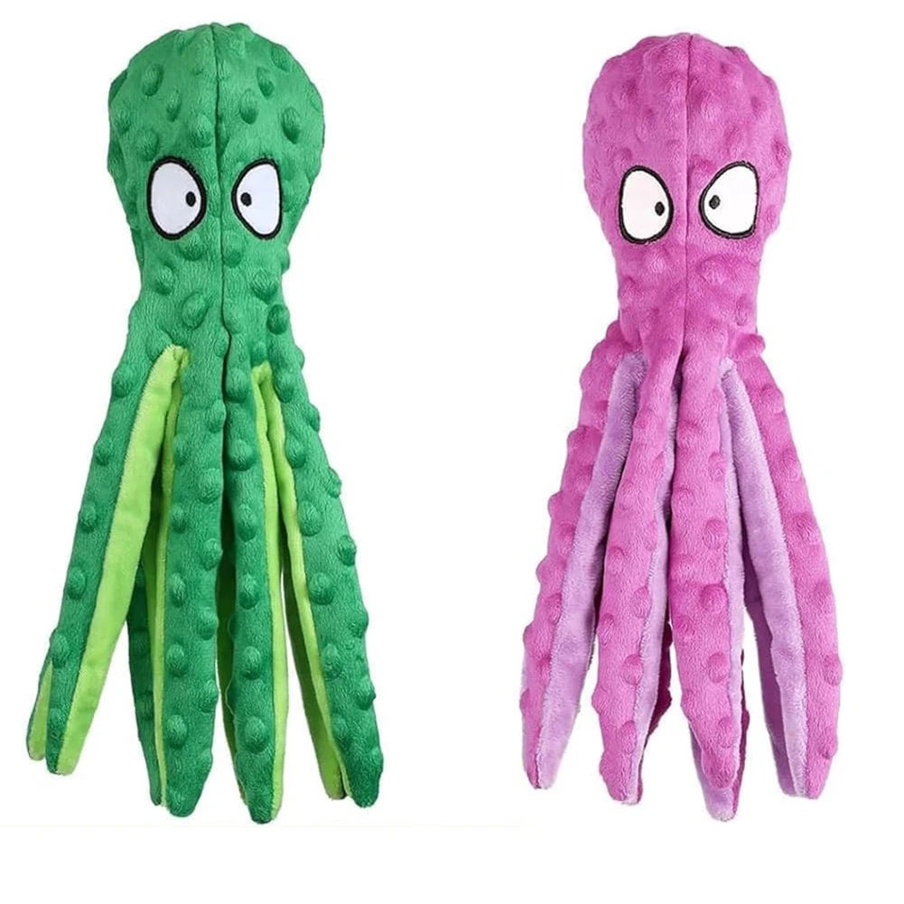 2Pcs Pet Plush Toy Octopus Dog Interactive Toy Indestructible Bite Resistant Sound Puppy squeaky Octopu Dogs Rattle Toys Supplie