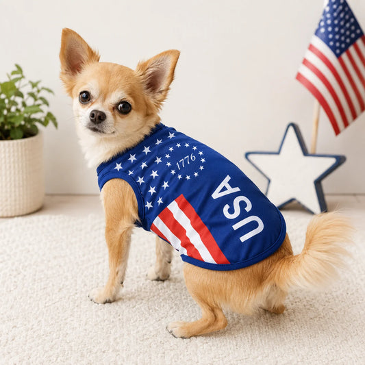 Small Dog Independence Day Shirt Summer Pet Clothes Cat Puppy Vest Chihuahua Yorkie American Flag Costume
