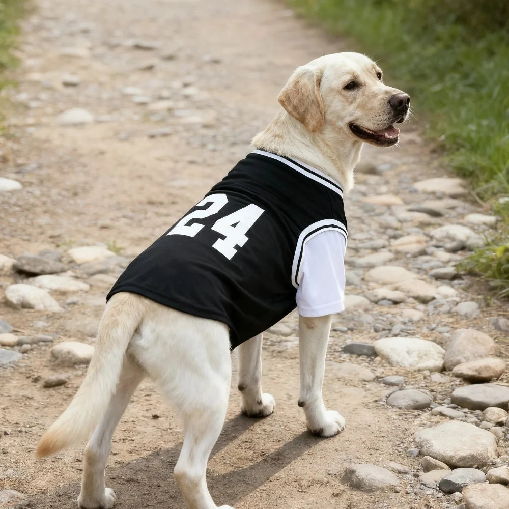 Summer Pet Dog Cooling Vest Basketball Soft Faux Two-Piece Clothes Summer Casual Shirt For Medium Large Dog Labrador Pet Clothes