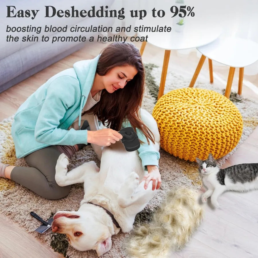 Self Cleaning Shedding Brush for Dogs and Cats Skin Friendly Grooming Tool with Effective Deshedding and Hair Removal Functiona
