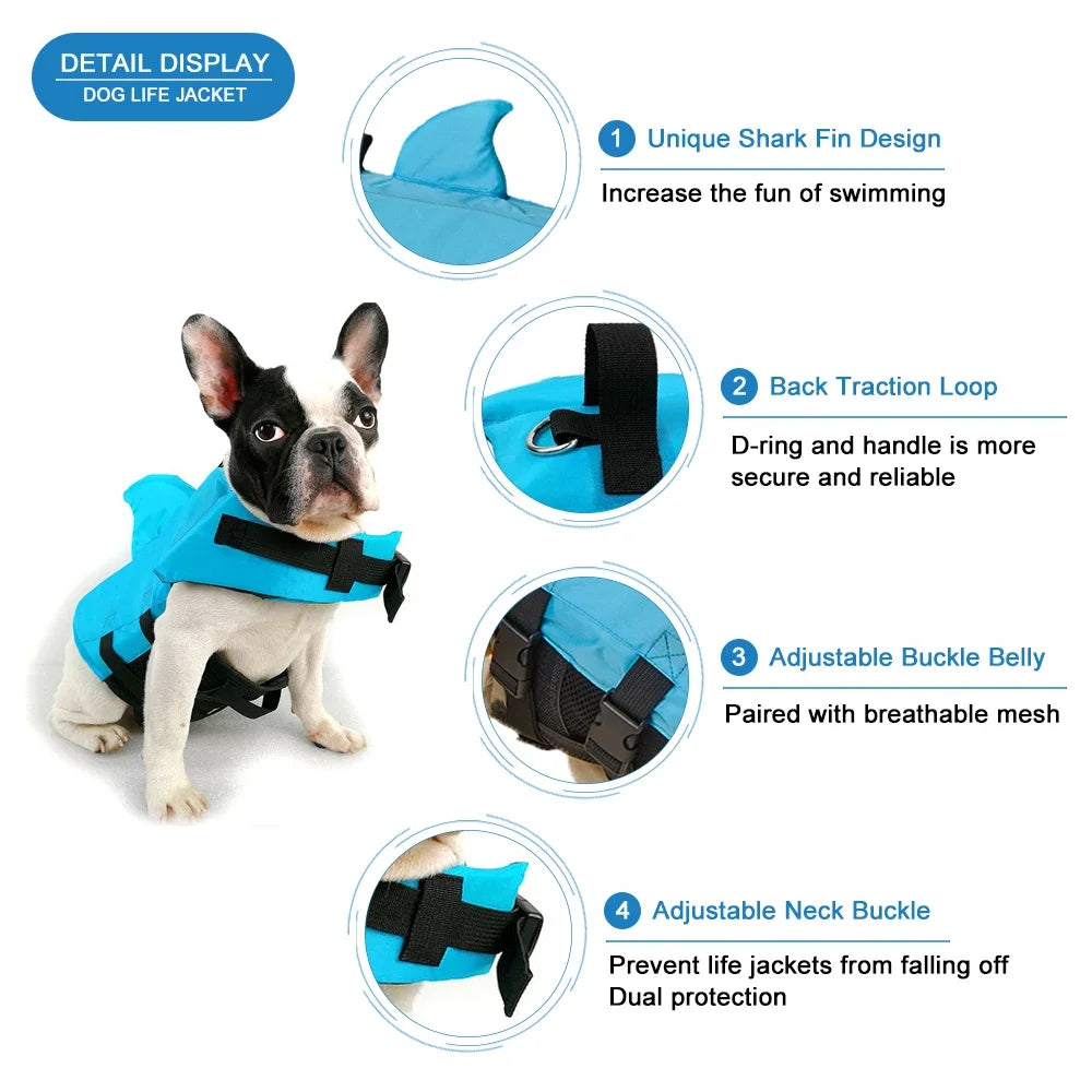 Shark Fin Dog Life Jacket 🦈🐶🦺