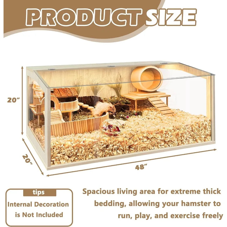 Hamster Cage Chew Proof Guinea Pig Cages Mice and Rat Habitat Openable Top Hamster Habitat Solid Built