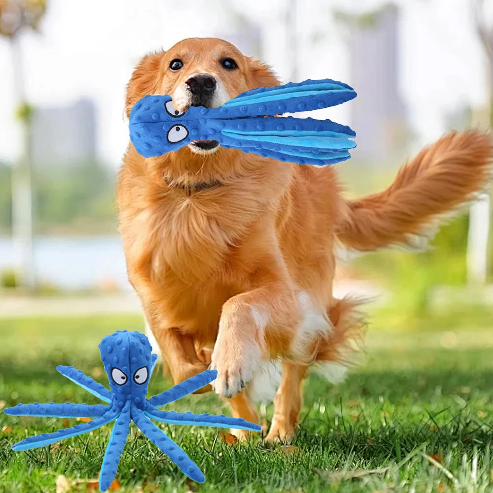 2Pcs Pet Plush Toy Octopus Dog Interactive Toy Indestructible Bite Resistant Sound Puppy squeaky Octopu Dogs Rattle Toys Supplie