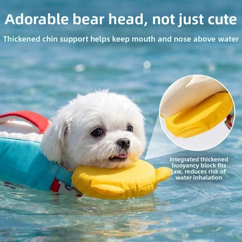 Strong Buoyancy Dog Life Jacket Adjustable Breathable Dog Swimming Suit Quick Drying Waterproof Dog Life Preserver Boating