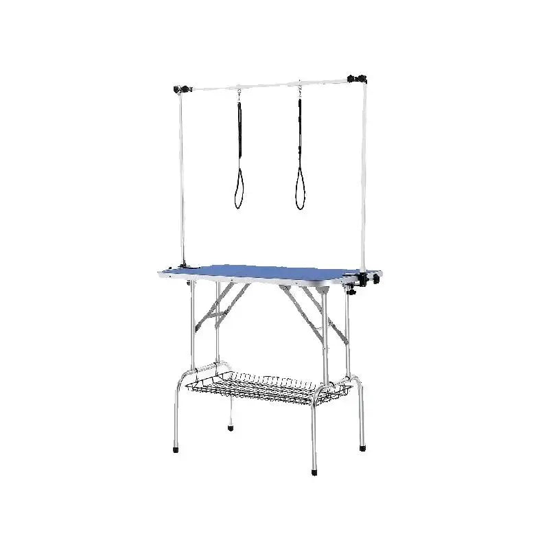 Pet Grooming Table Two Arms with Clamp Dog Station Foldable Pets Stand for Medium Small Dogs with Grooming Loop