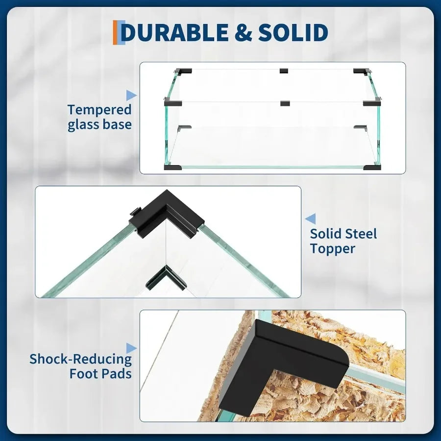 3 Tiers Large Hamster Cages Metal Guinea Pig Cages Habitat with 4pcs Hamster Cages Accessories Transparent Small Animal Habitat