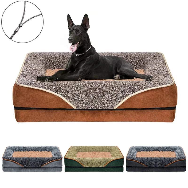 An oversized dog bed removable washable for all seasons, pet bed sofa, comfortable and soft cat sofa bed with raised edges,