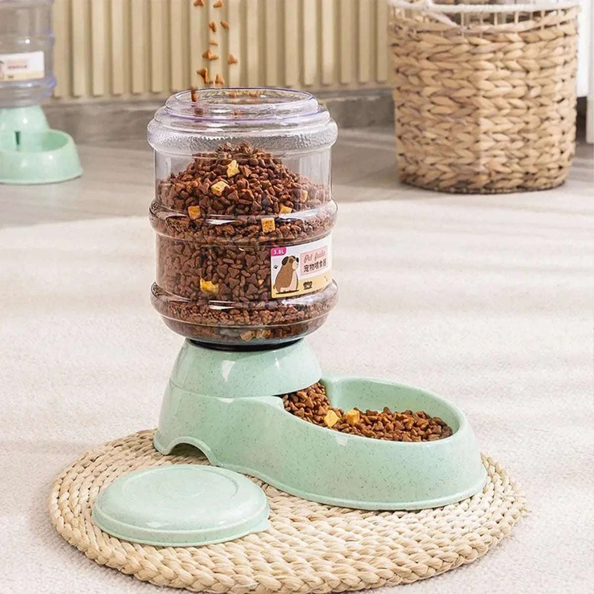 Automatic Pet Feeder 3.8L Large Capacity Pet Feeder and Water Dispenser Plastic Water Bottle Pet Supplies Bowl For Cats And Dogs