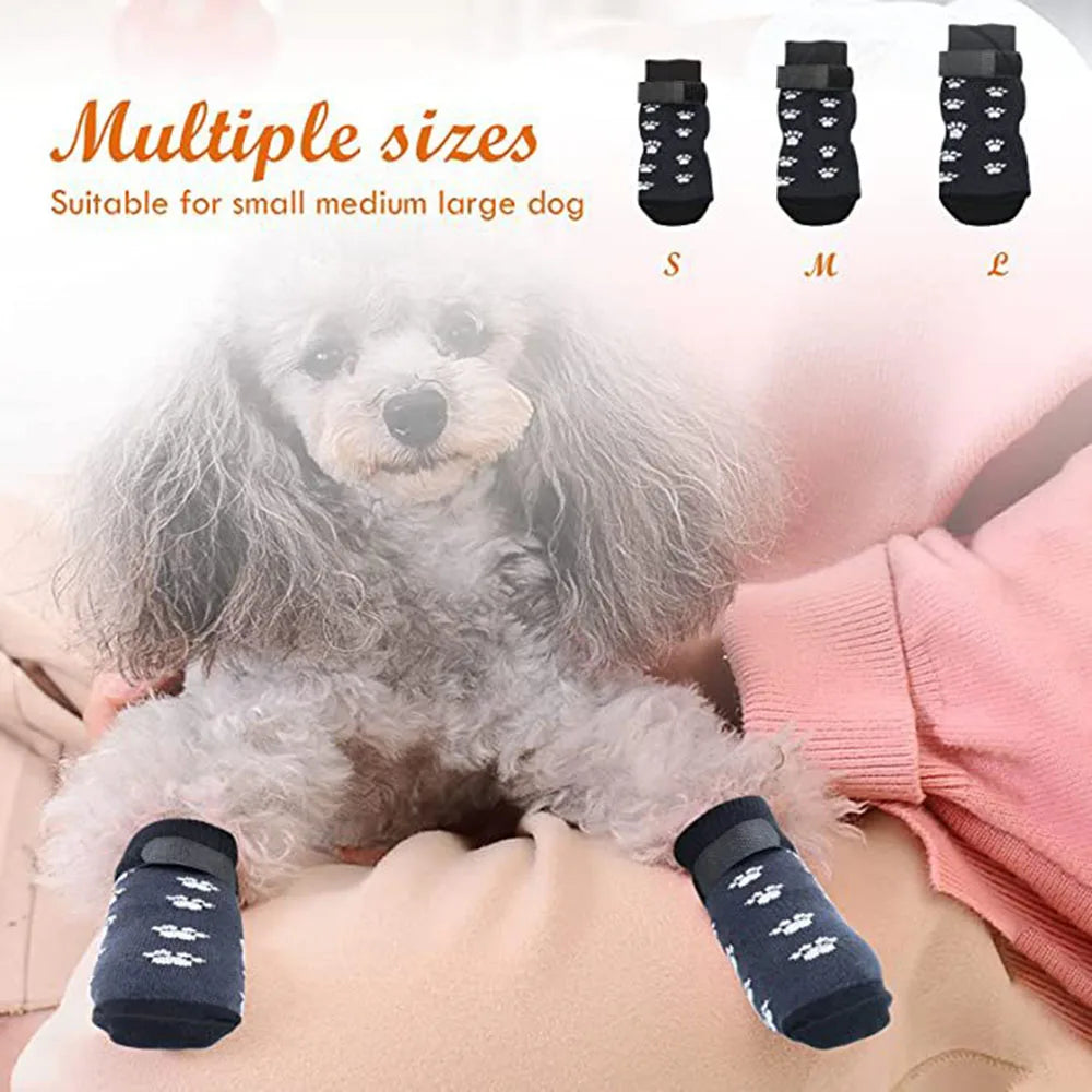 Anti Slip Dog Socks Dog Grip Socks with Straps Traction Control for Indoor on Hardwood Floor
