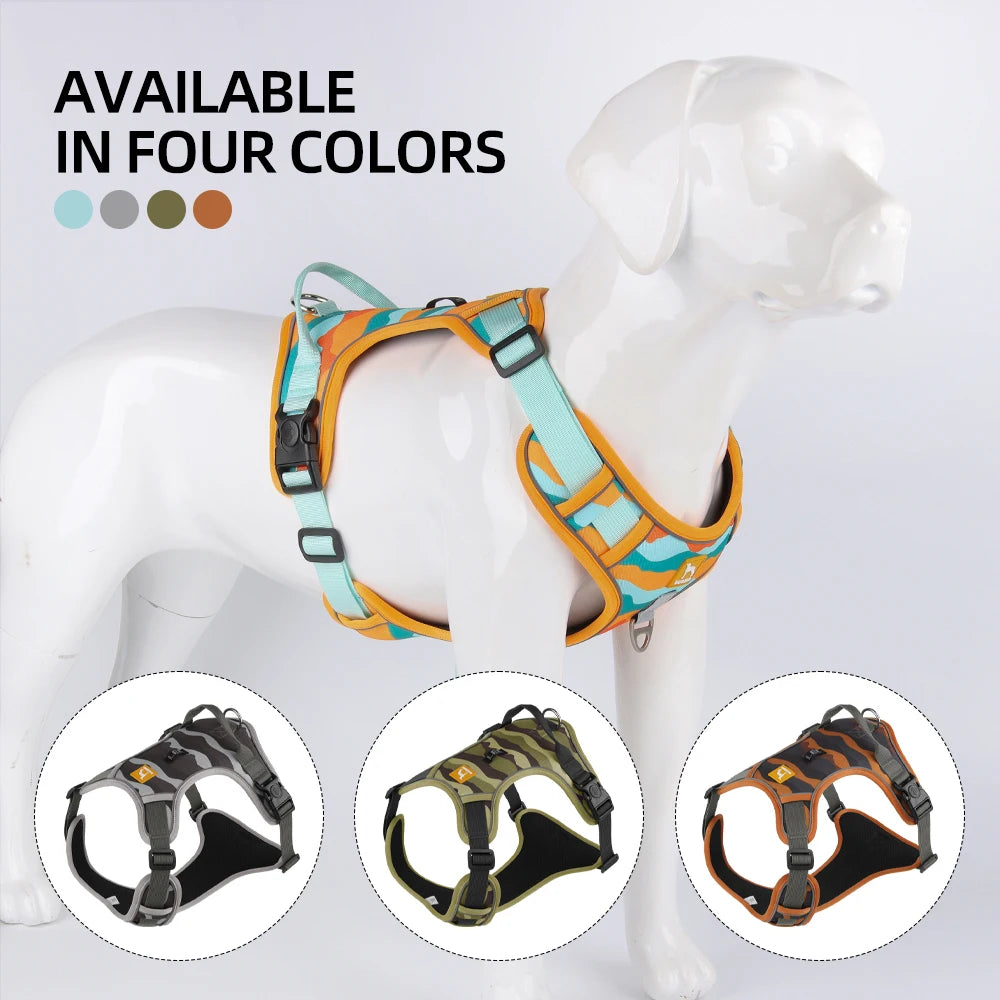 New Reflective Dog Harnesse with Handle Explosion Proof Rush Big Dog Chest Harness Outdoor Commuter Anti-breakaway Dog Leash