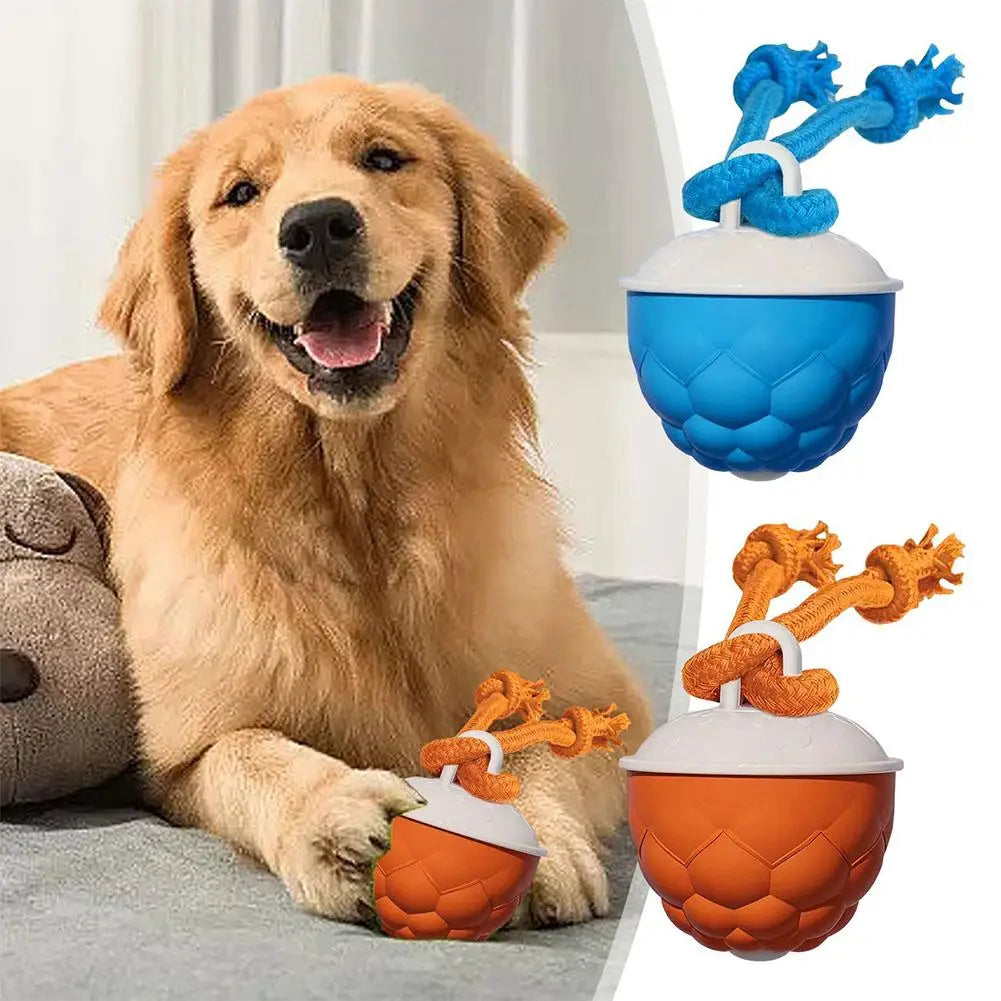 Interactive Dog Toys Smart Rolling Ball With Rope Motion Activated Automatic Moving Squeaky Dog Training Puppy Chew Toy Balls