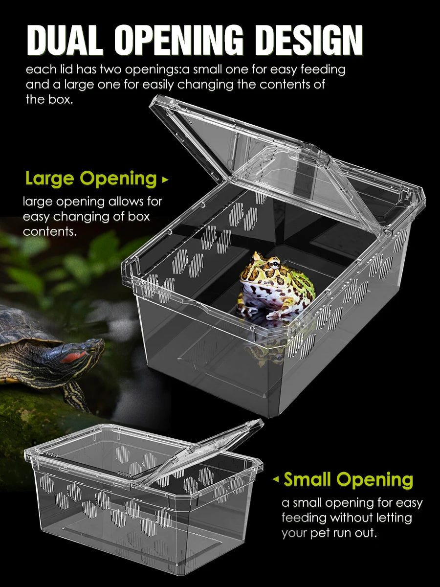 4pcs, reptile breeding box, portable transport container, suitable for lizards, geckos, snakes, frogs, turtles, spiders