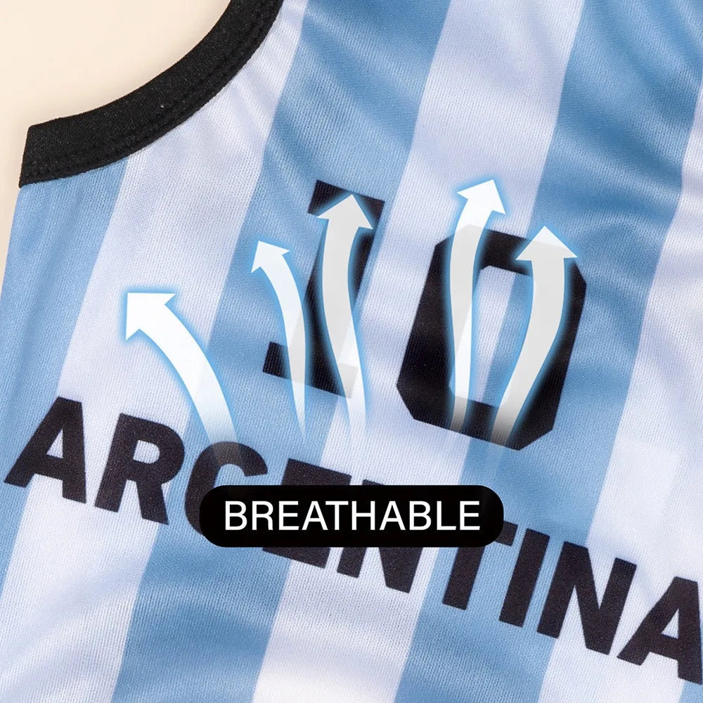 New Dog Soccer Jersey Breathable Summer Pet Clothes Quick-Dry Sleeveless Football Shirt Vest for Small Medium Large Dogs