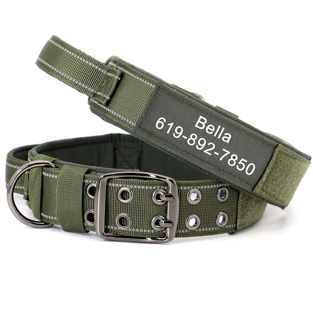 Military Tactical Dog Collar Personalized Strong Dog Training Collars With Handle Durable For Medium Large Dogs German Shepard