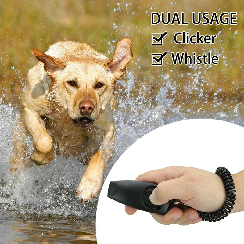 2in1 Dogs Pet Puppy Cats Training Clicker Whistle Click Trainer Obedience Pet Products