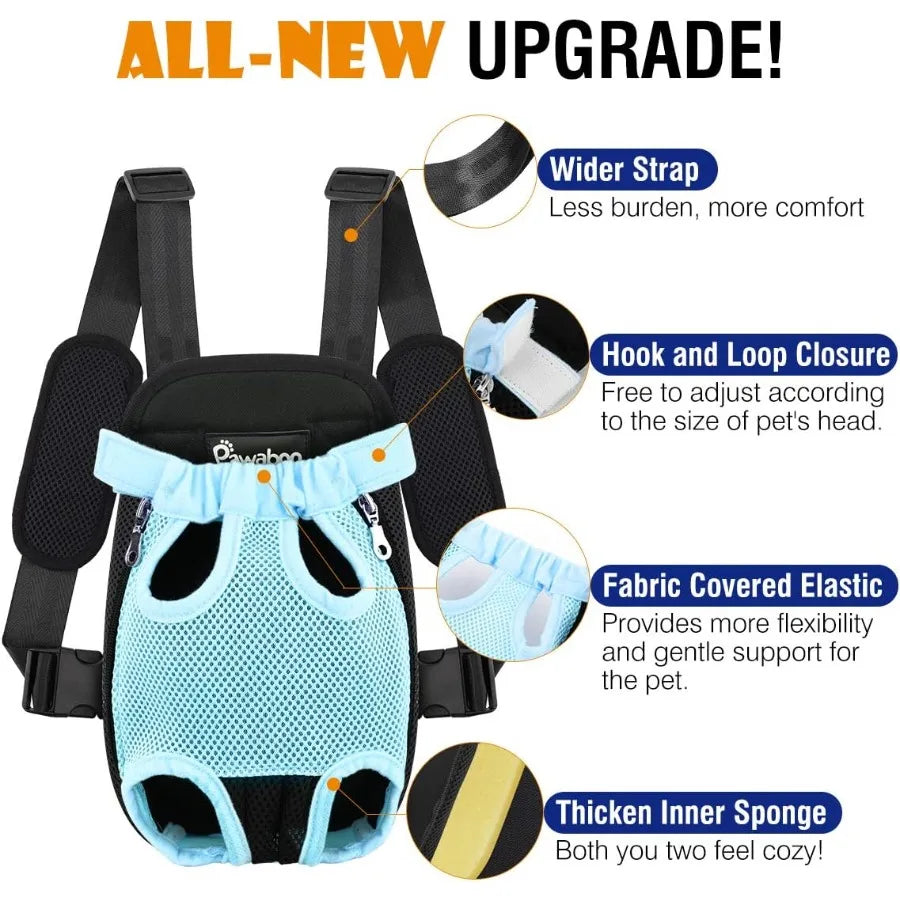 Adjustable Pet Carrier Backpack with Legs Out Design for Small to Medium Dogs and Cats Ideal for Traveling Hiking and Camping E