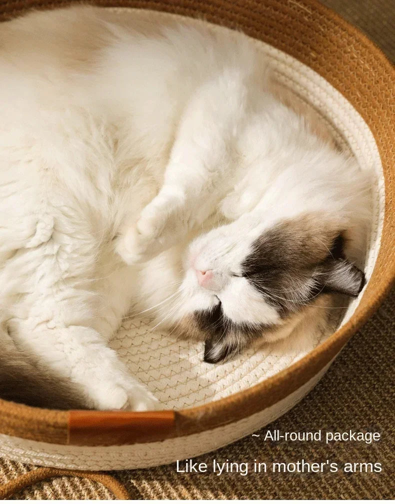 Handwoven Cotton Rope Cat Bed
