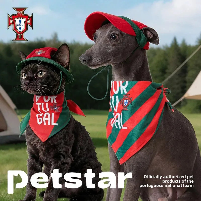 Portugal National Football Team Dog Bandana Cotton Washable Pet Scarf Triangular Bib for Dogs Cats Puppies