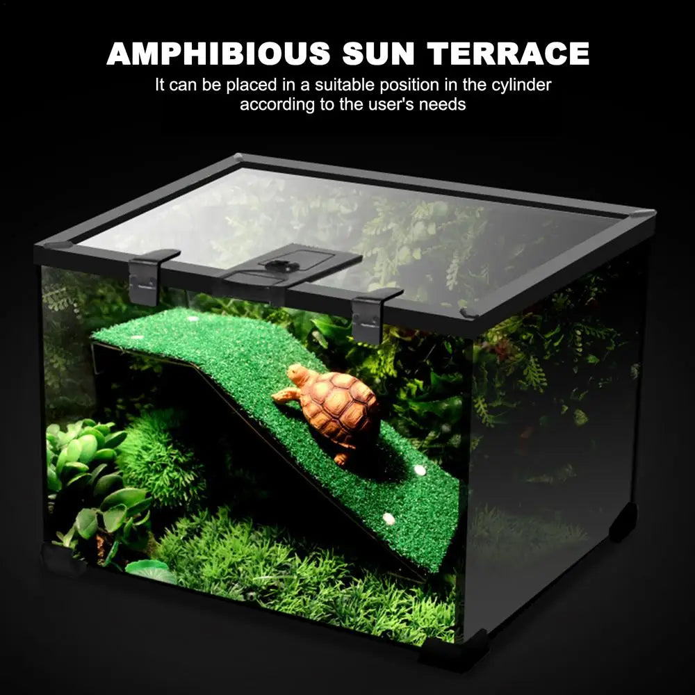 Reptile Lawn Climbing Turtle Basking Platform Ladder Simulation Grass Ramp Aquatic Turtle Water Tank Habitat Decor Accessories