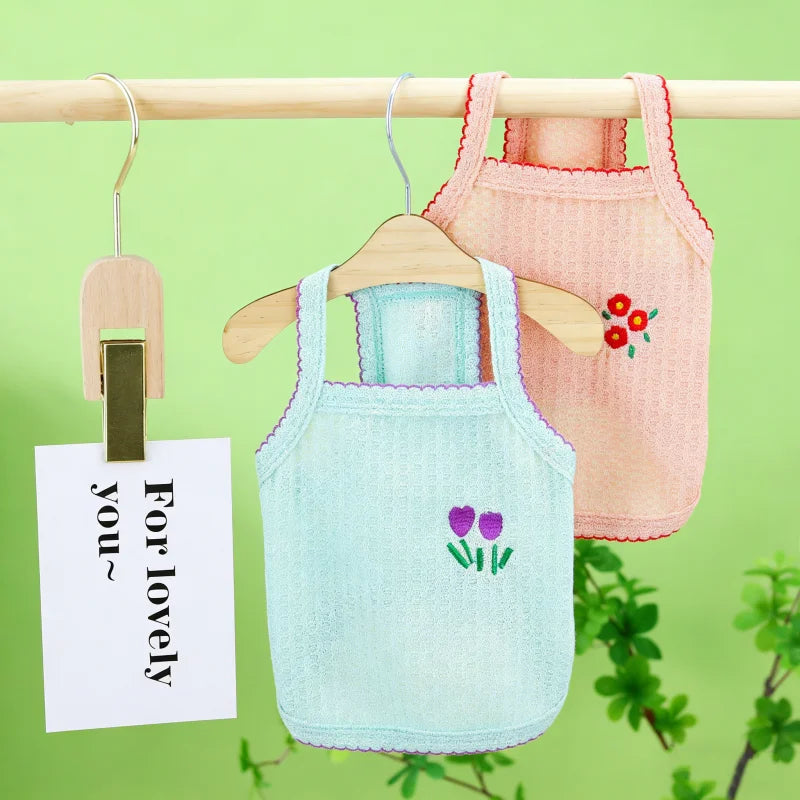 Pet Suspenders Puppy Clothes Thin Cooling Dog Summer Vest Small Dog Shirt Breathable Mesh Cat Clothing Chihuahua Bichon T Shirts