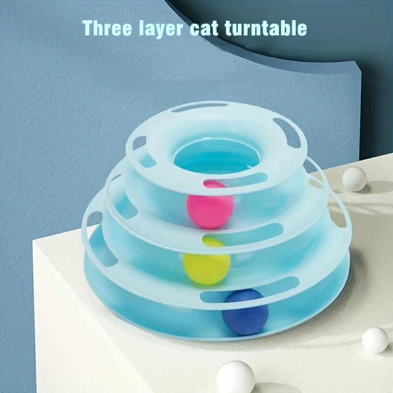3-Layer Interactive Cat Toy Tower 🐱🎯🌈