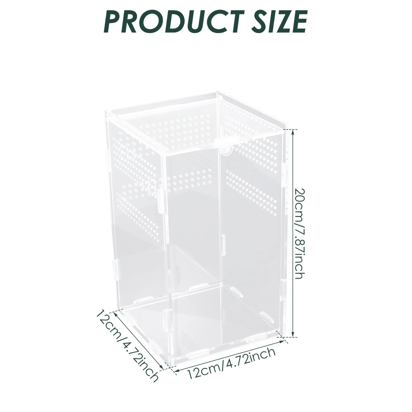 Reptiles Terrarium Enclosure Acrylic Reptile Habitat Terrarium Breeding Box Transparent Spider Scorpion Bearded Dragon Habitat