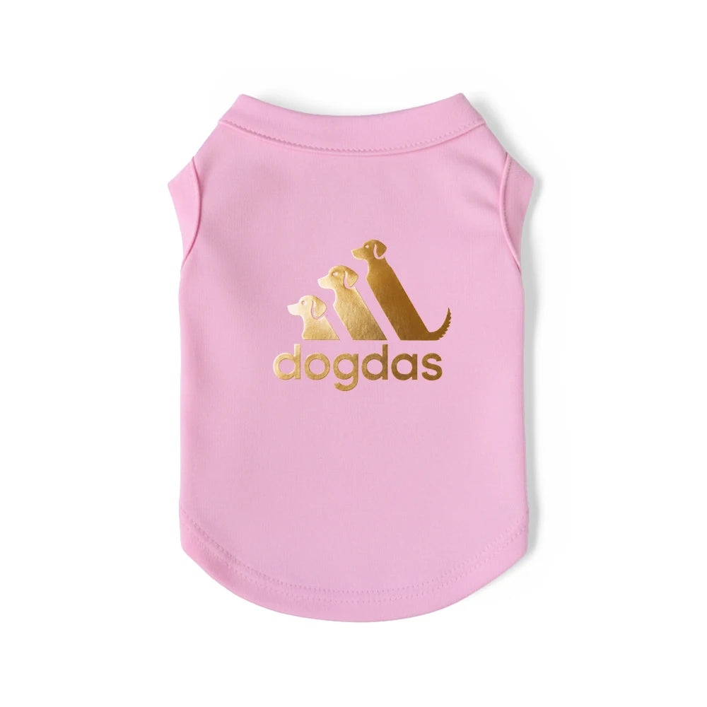 Foil Stamping Dogdas Black & Pink Dog Clothes Spring Summer Small Medium Yorkie Frenchie Pet Puppy Humor Singlet