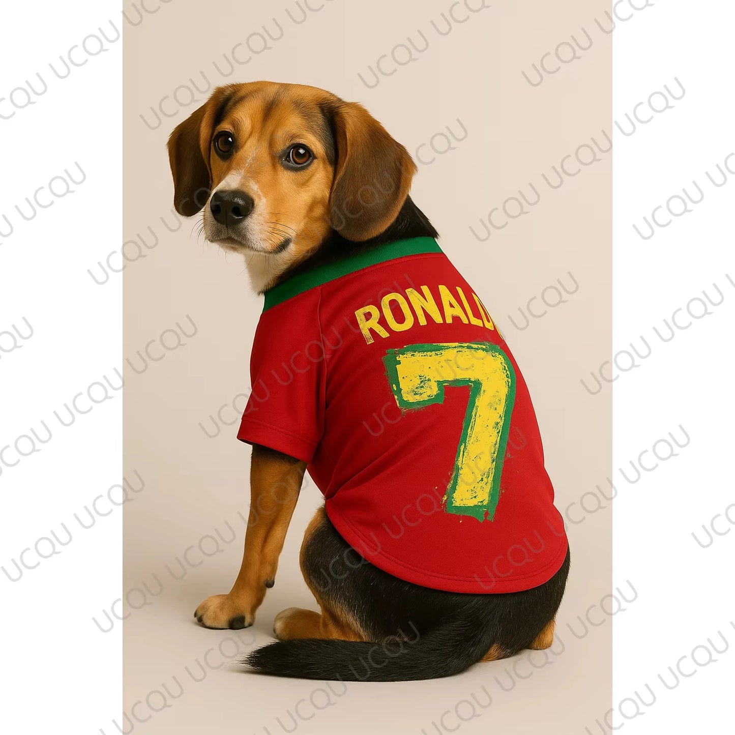 1 Ronaldo 7 Pet Dog T-Shirt Soft Breathable Football Jersey Costume for Dogs Sports Team Fan Style Comfortable Cute Sportswear