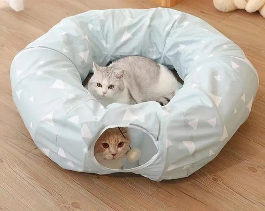New Cat Tunnel Foldable Circular Cat Nest Cushion