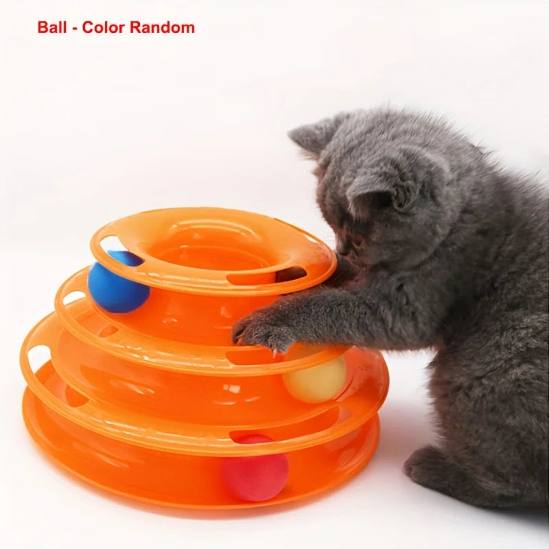 3-Layer Interactive Cat Toy Tower 🐱🎯🌈