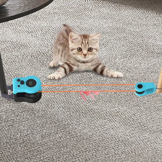 Interactive Cat Toy Adjustable Speed Cat Feather Toy Treadmill
