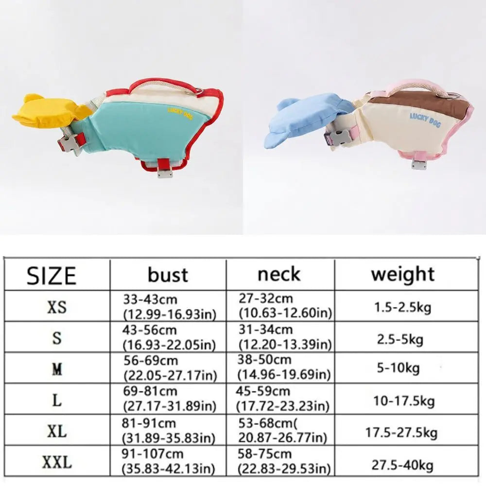 Strong Buoyancy Dog Life Jacket Adjustable Breathable Dog Swimming Suit Quick Drying Waterproof Dog Life Preserver Boating