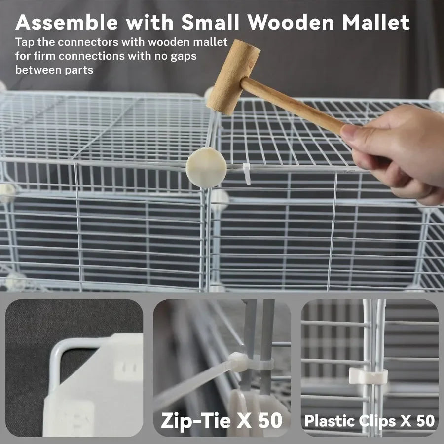 Large Guinea Pig Cages Indoor: 4Tier CC Rabbit Cage with Wheels and Removable Tray for Small Animals Including Bunnies Hamsters