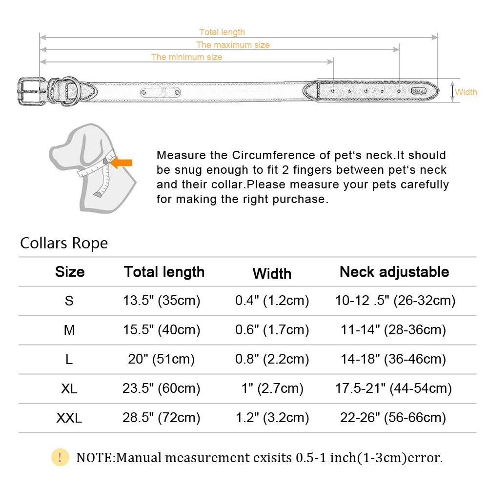 Personalized Dog Collar Dog Leather Padded Pet ID Collar Free Engraved Puppy Collars Reflective For Small Medium Large Dogs