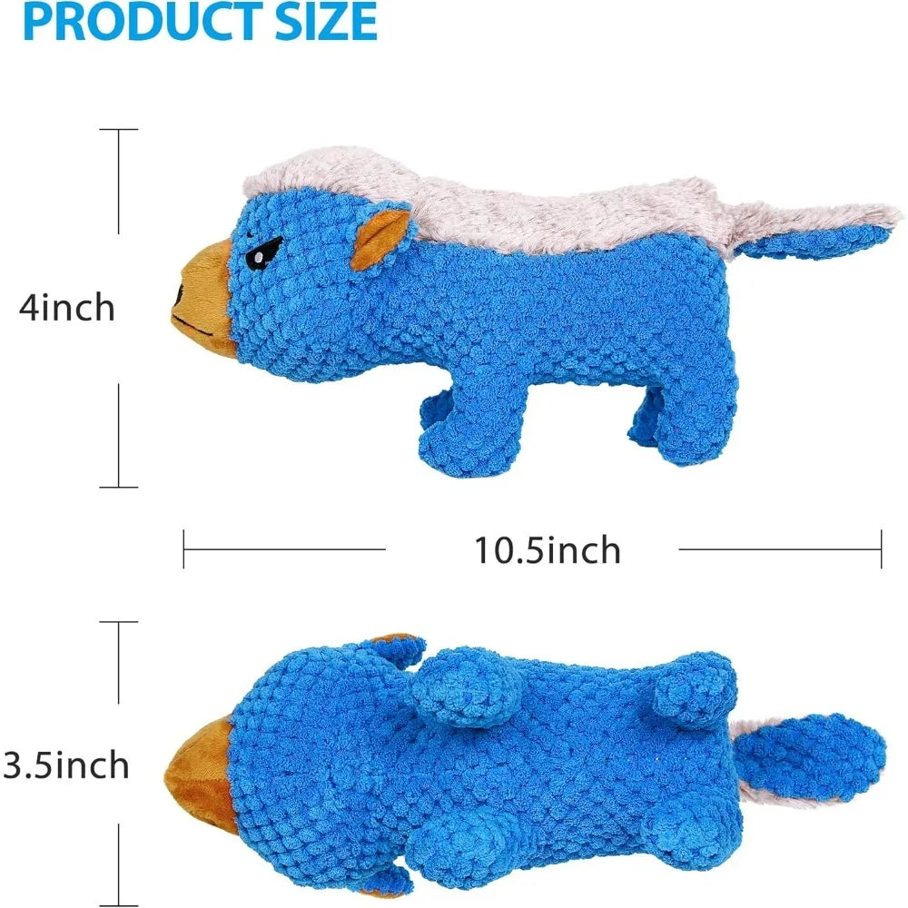 Dog Plush Toys for Aggressive Chewers, Indestructible Dog Squeaky Toys with Crinkle Paper