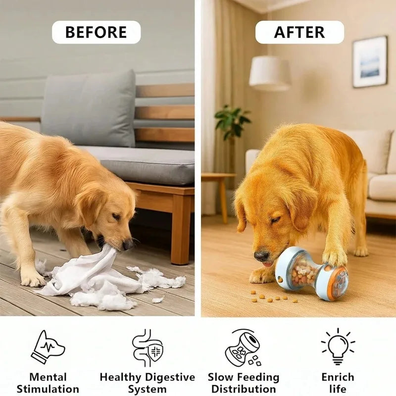 Interactive Dog Treat Dispenser Toy Dog Puzzle Rolling Leak Food Ball Toy Durable Chew Tooth Healthy Ball Suitable for All Breed