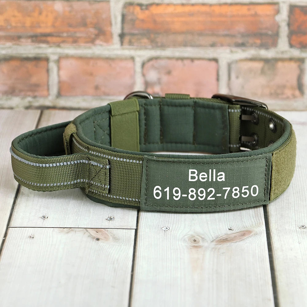 Military Tactical Dog Collar Personalized Strong Dog Training Collars With Handle Durable For Medium Large Dogs German Shepard