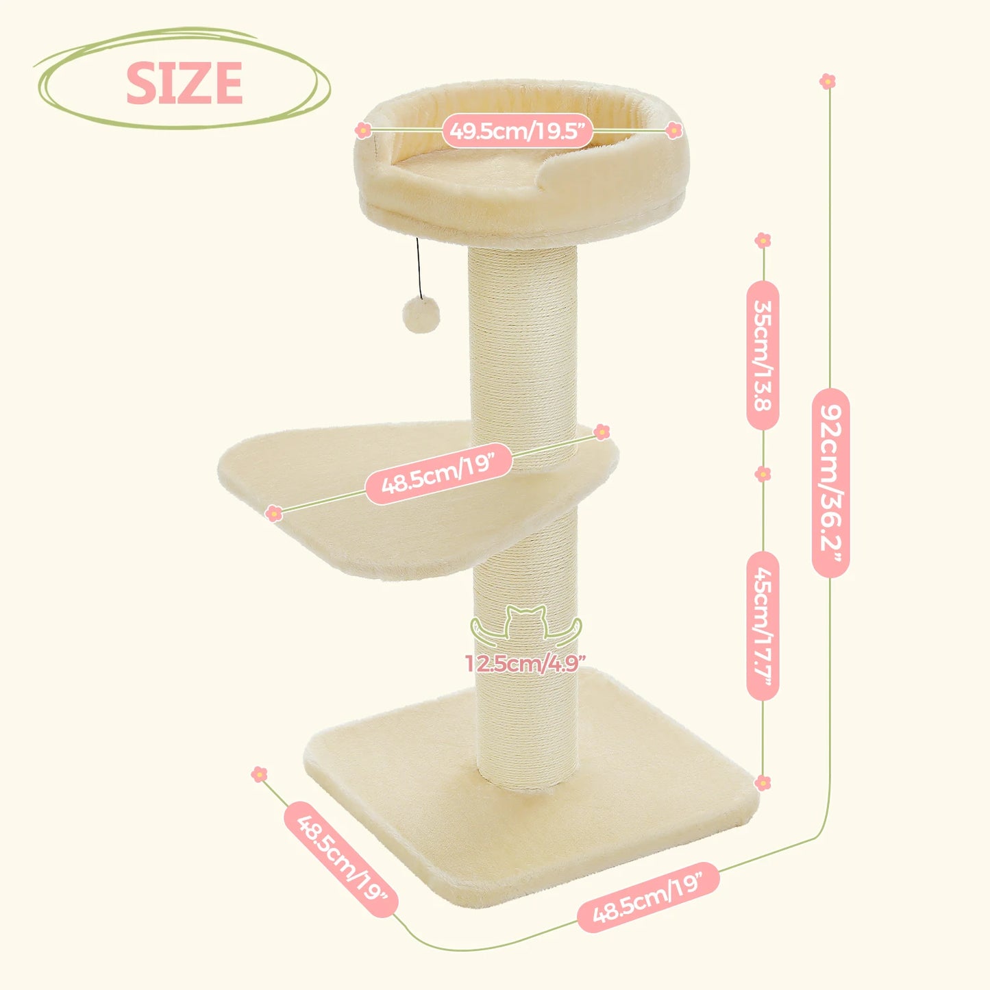 Cat Tree Cat Tower with Super Thick Scratching