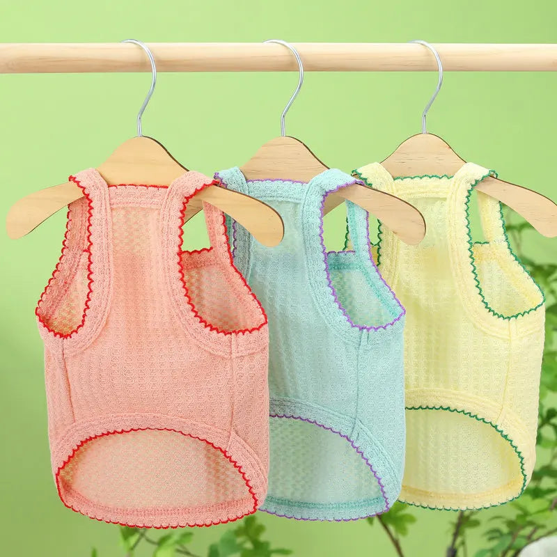 Pet Suspenders Puppy Clothes Thin Cooling Dog Summer Vest Small Dog Shirt Breathable Mesh Cat Clothing Chihuahua Bichon T Shirts