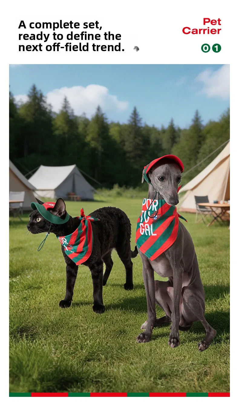 Portugal National Football Team Dog Bandana Cotton Washable Pet Scarf Triangular Bib for Dogs Cats Puppies