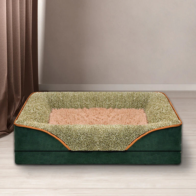 An oversized dog bed removable washable for all seasons, pet bed sofa, comfortable and soft cat sofa bed with raised edges,