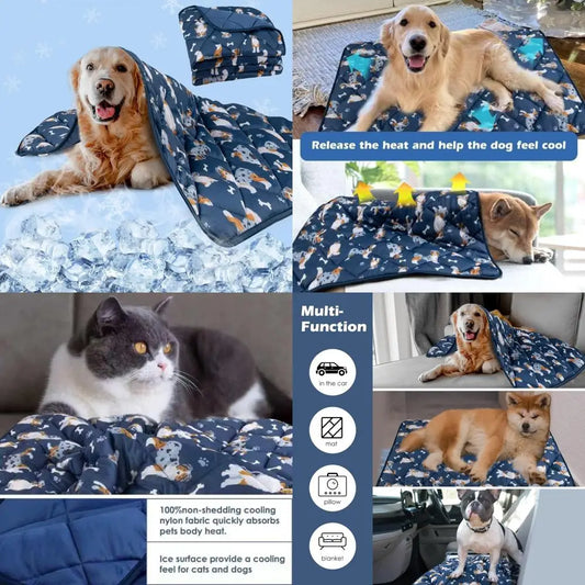 Dog Cooling Mat, Premium Lightweight Pet Cooling Blanket Bed Cover for Dogs, Cat, Puppies