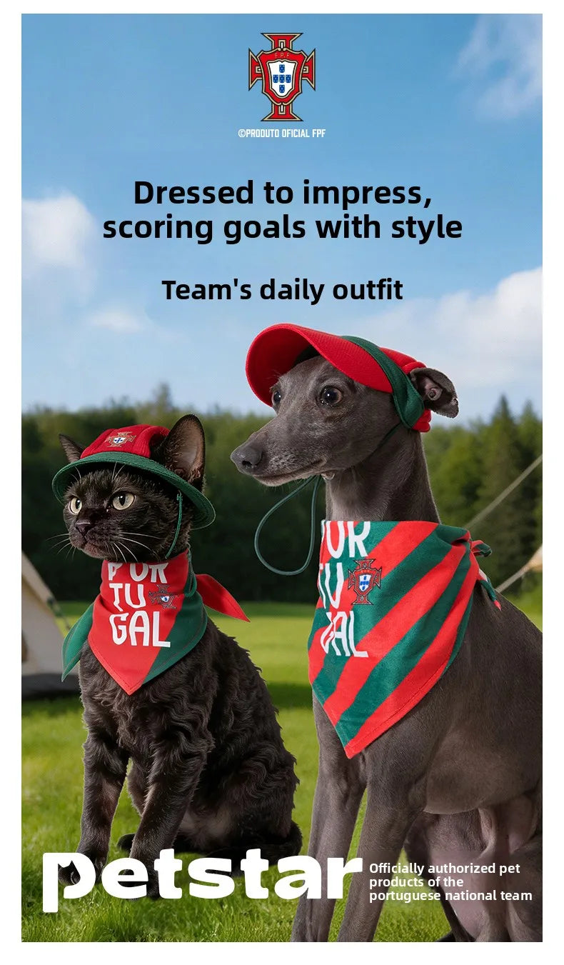 Portugal National Football Team Dog Bandana Cotton Washable Pet Scarf Triangular Bib for Dogs Cats Puppies
