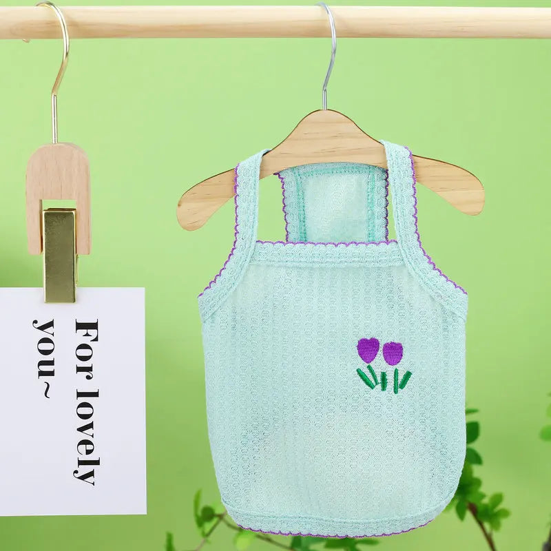 Pet Suspenders Puppy Clothes Thin Cooling Dog Summer Vest Small Dog Shirt Breathable Mesh Cat Clothing Chihuahua Bichon T Shirts