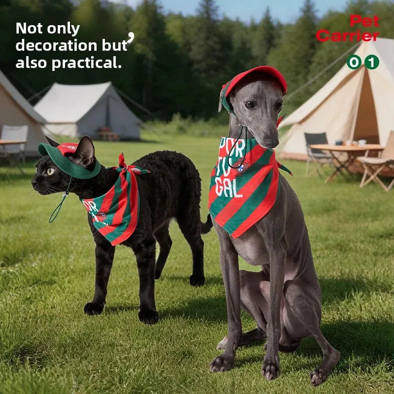 Portugal National Football Team Dog Bandana Cotton Washable Pet Scarf Triangular Bib for Dogs Cats Puppies