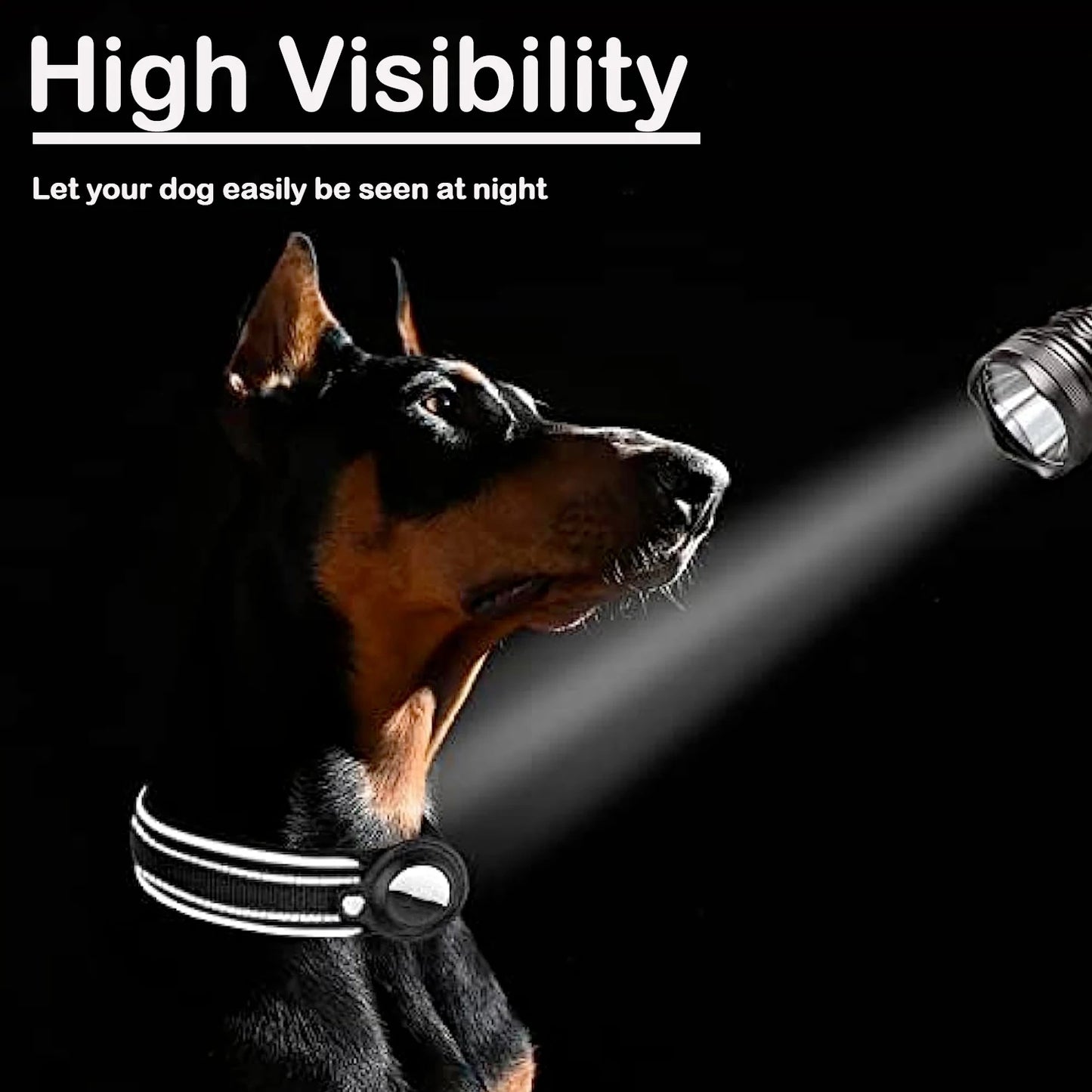 AirTag Dog Collar Reflective Dog Collar Padded Dog Collars AirTag Holder Case Adjustable Pet Collar for Small Medium Large Dogs